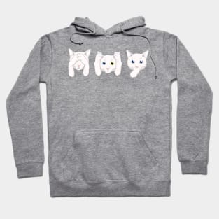 No Evil Cat - White Cats Hoodie